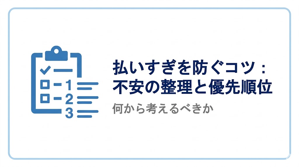 払いすぎを防ぐコツ:不安の整理と優先順位
