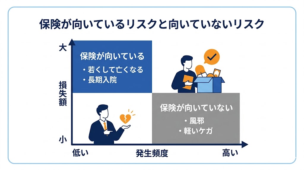 保険が必要なリスクと不要なリスクの図