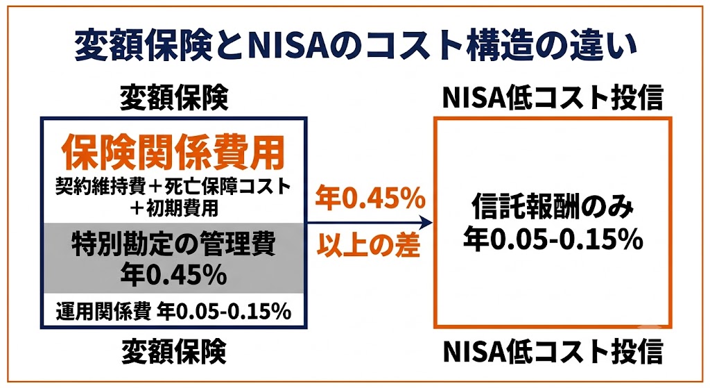 変額保険とNISAのコスト構造の違い