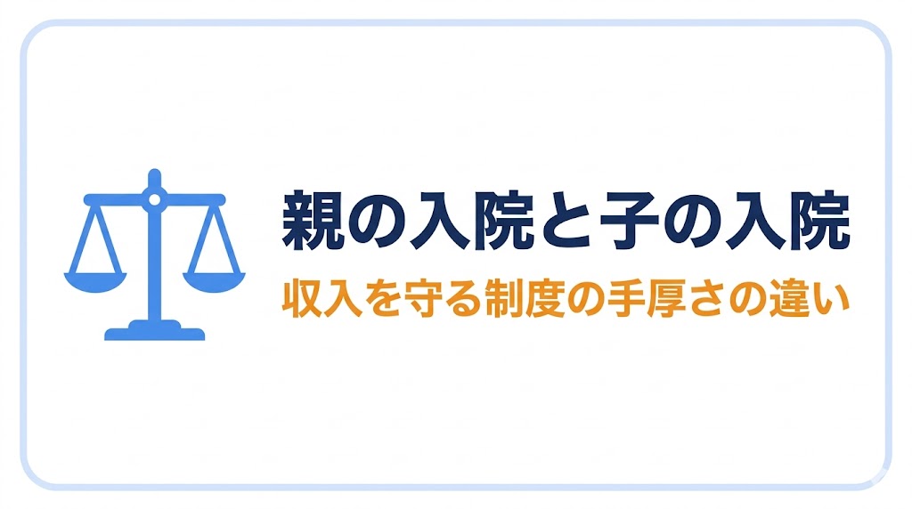 親の入院と子の入院、収入を守る制度の手厚さは違う