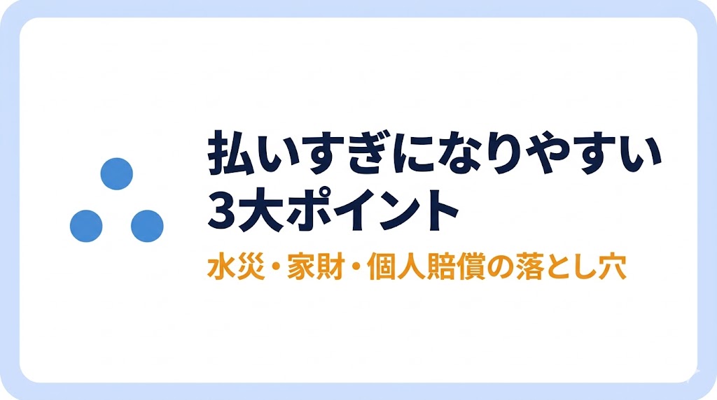 持ち家の火災保険で払いすぎになりやすい3大ポイントバナー