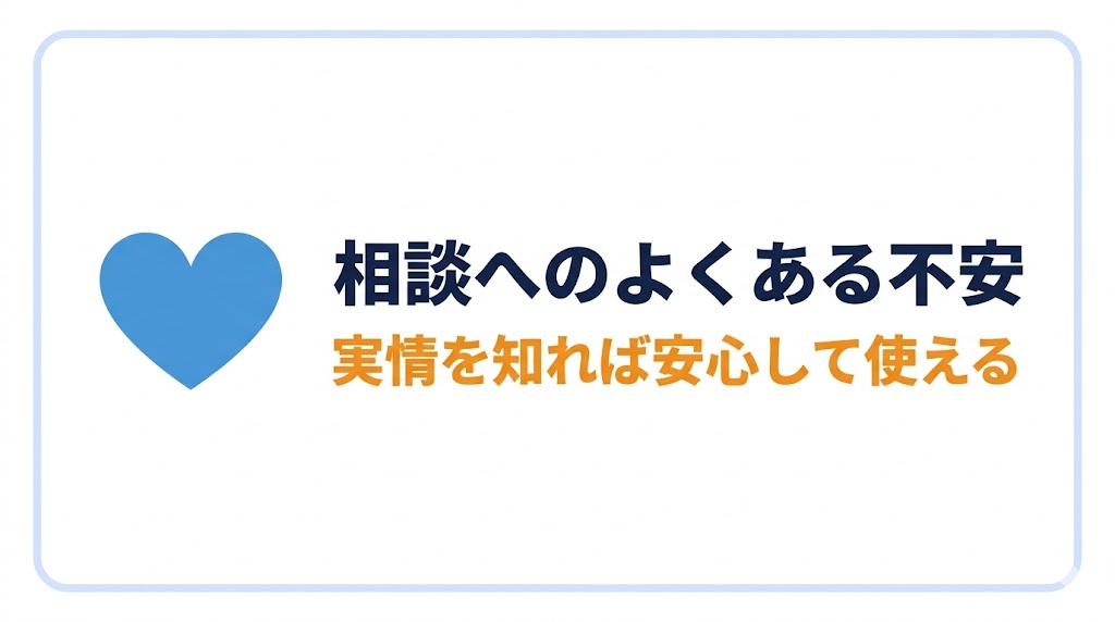 相談へのよくある不安と実情