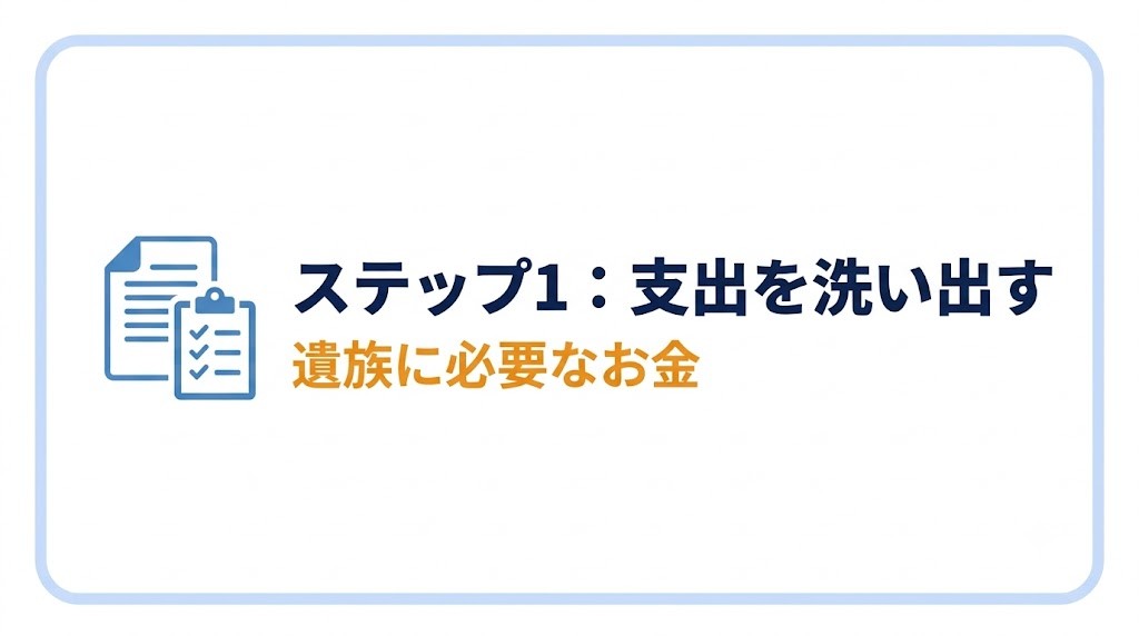 【ステップ1】遺族に必要なお金(支出)を洗い出す