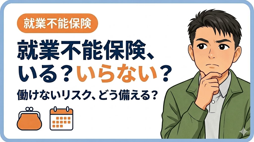 就業不能保険はいる？いらない？片働き・パート世帯の判断基準と必要額の出し方