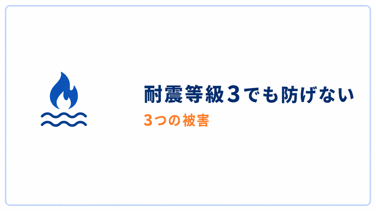 耐震等級3でも防げない 3つの被害