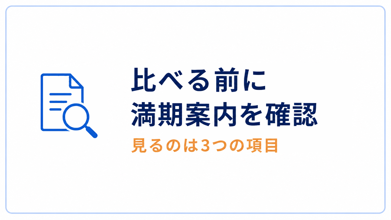 比べる前に満期案内を確認 見るのは3つの項目