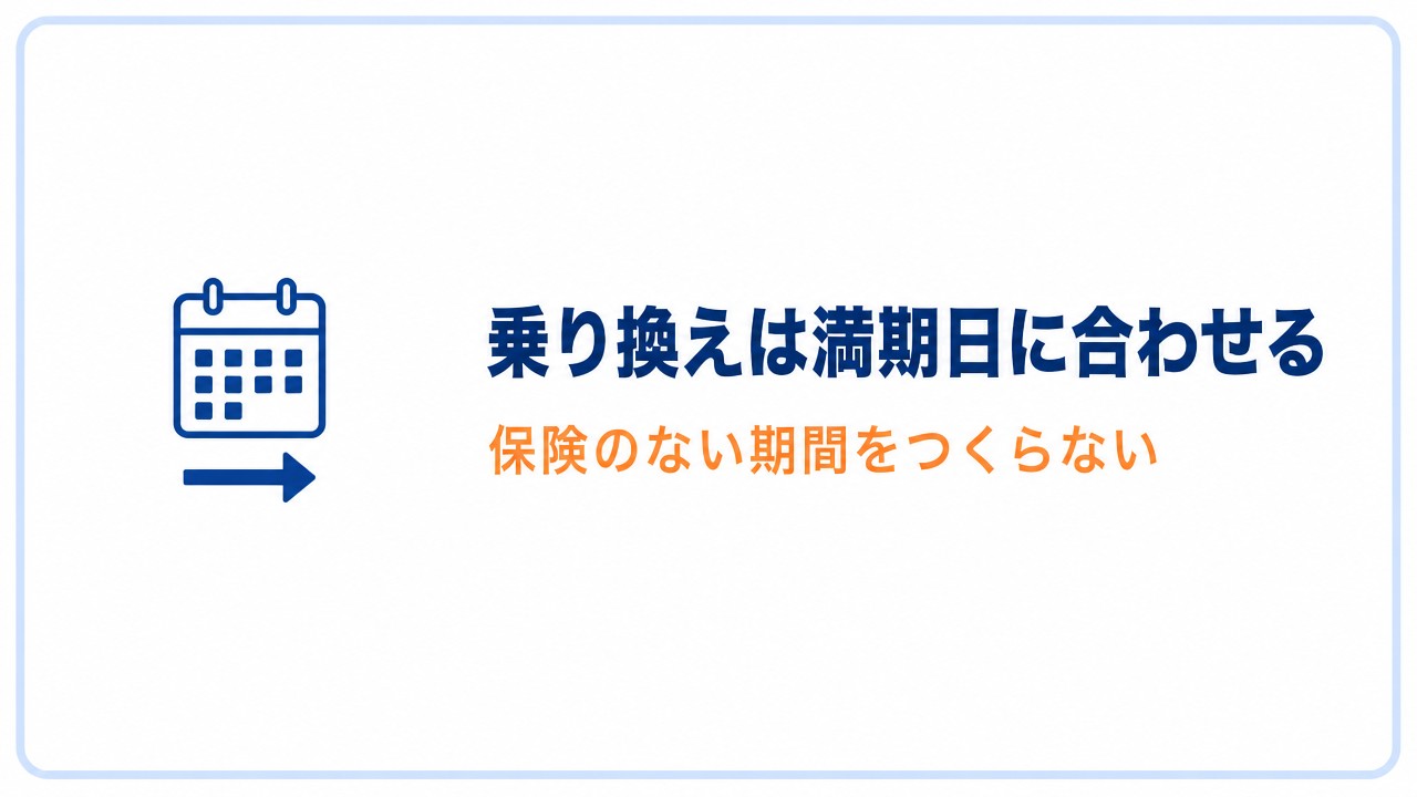 乗り換えは満期日に合わせる