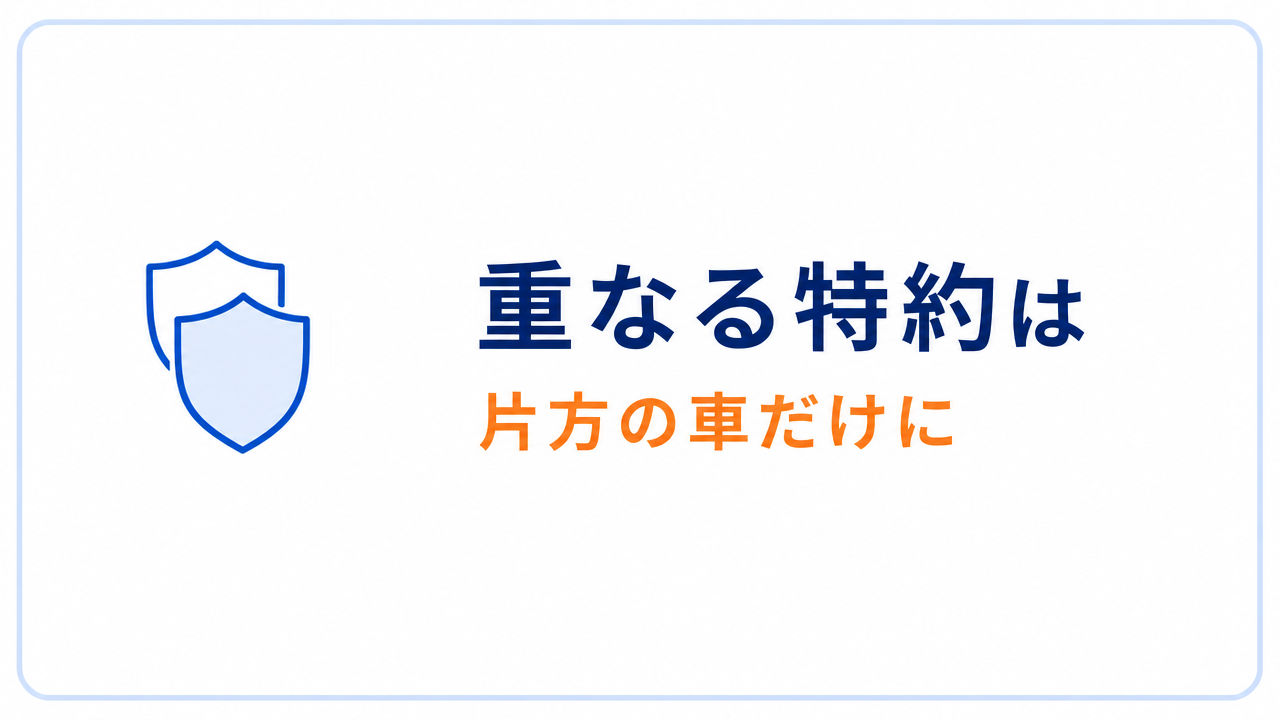 重なる特約は 片方の車だけに