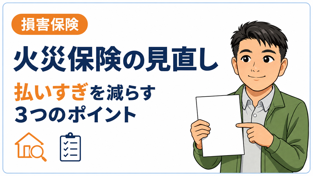 火災保険の見直しで持ち家世帯が払いすぎを減らす3つのポイント